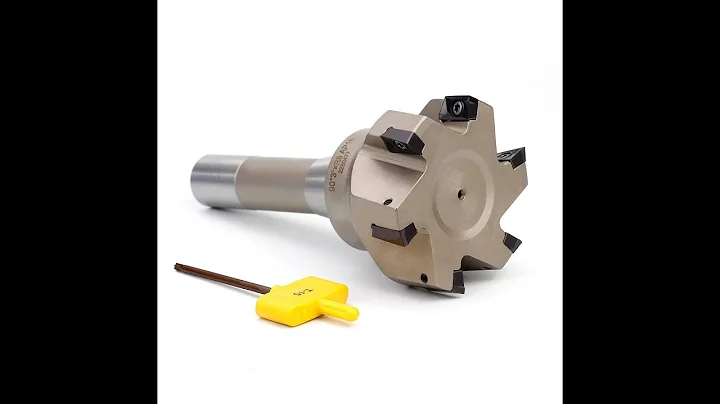 OSCARBIDE Nickel Plated Indexable End Mill R8 Shank with 6 Pieces Carbide Inserts