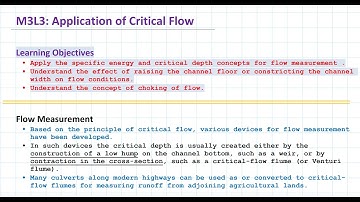 Module-3 Lecture-3: Application of Critical Flow