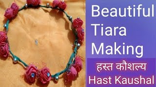 DIY|How to Make flowerscrown|diy crown tiara headpiece|Hairbelt|Bridal Tiara|#tiara|Hairbrooch crown screenshot 5