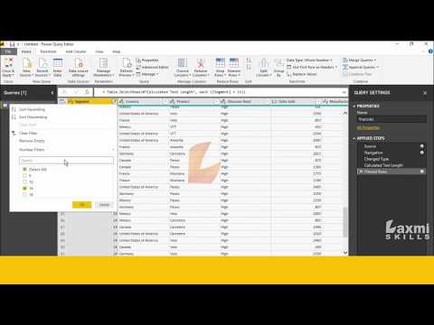 how to transform text into length in power query in power bi desktop | Laxmi Skills
