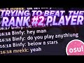 What it's like trying to beat the rank 2 osu! player