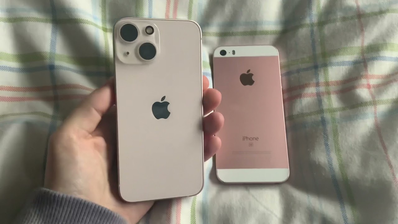  Update New  iPhone 13 mini Pink vs iPhone SE first generation Rose gold