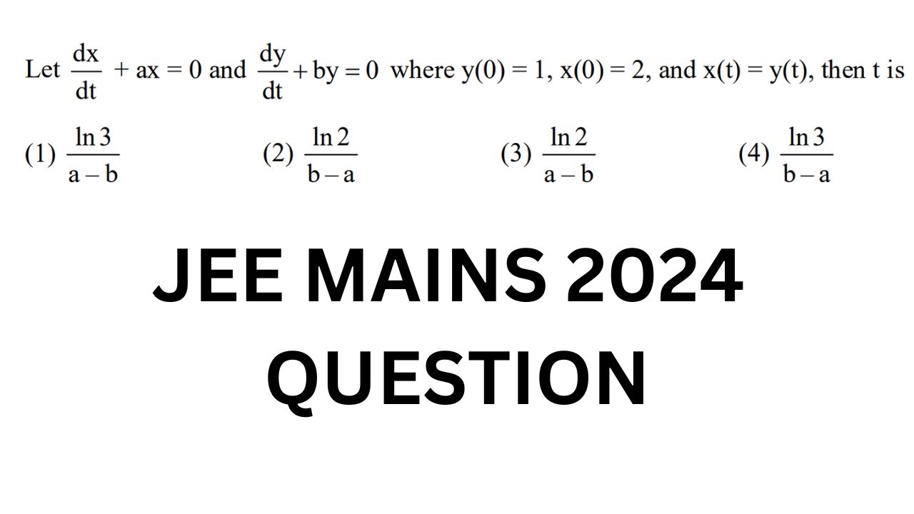 DIFFERENTIAL EQUATION IN JEE MAINS 2024 jeemains jeemain jeemain2024