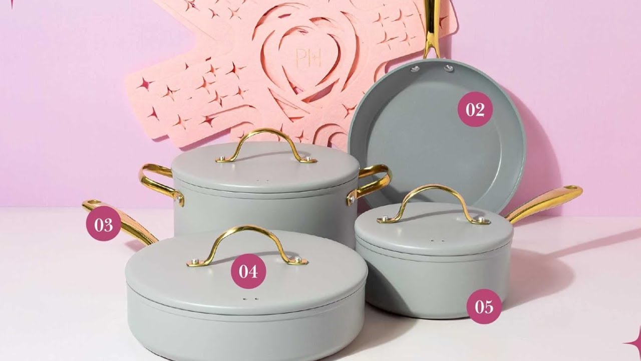  Paris Hilton Iconic Nonstick Pots and Pans Set, Multi