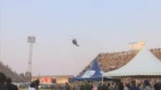 Mugabe casket arrives at stadium in Harare