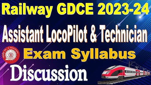 Railway GDCE ALP & Technician Exam syllabus Discussion by SRINIVASmech