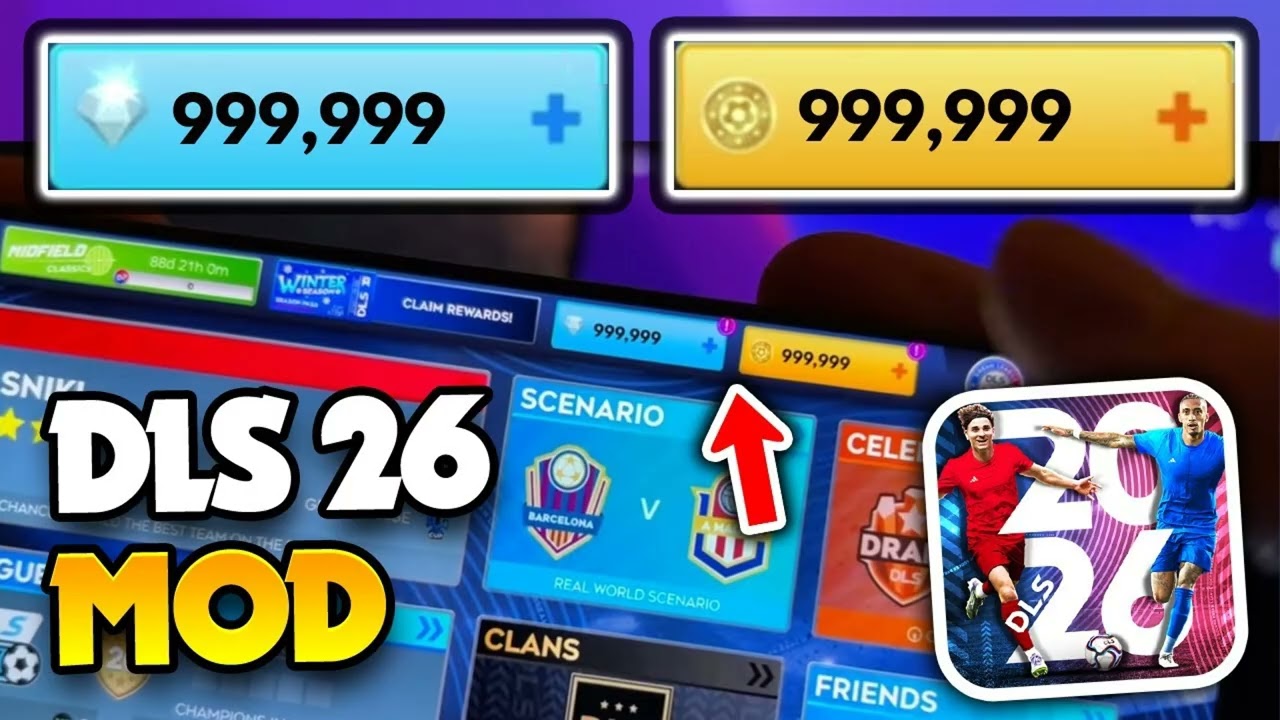 DLS 26 Hack/Mod - Get Unlimited Diamonds & Cash in Dream League Soccer 2026 (iOS, Android)
