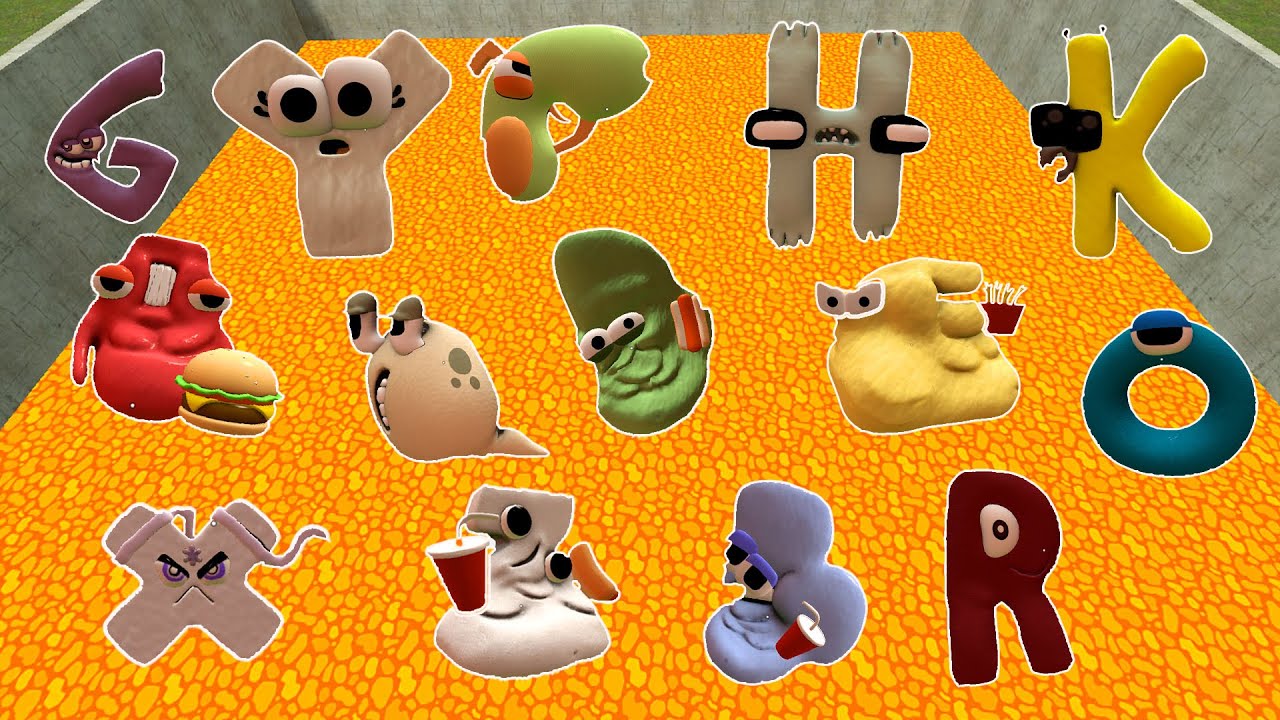 SPARTAN KICKING ALL ALPHABET LORE FAMILY in BIG HOLE LAVA - Garry's Mod !