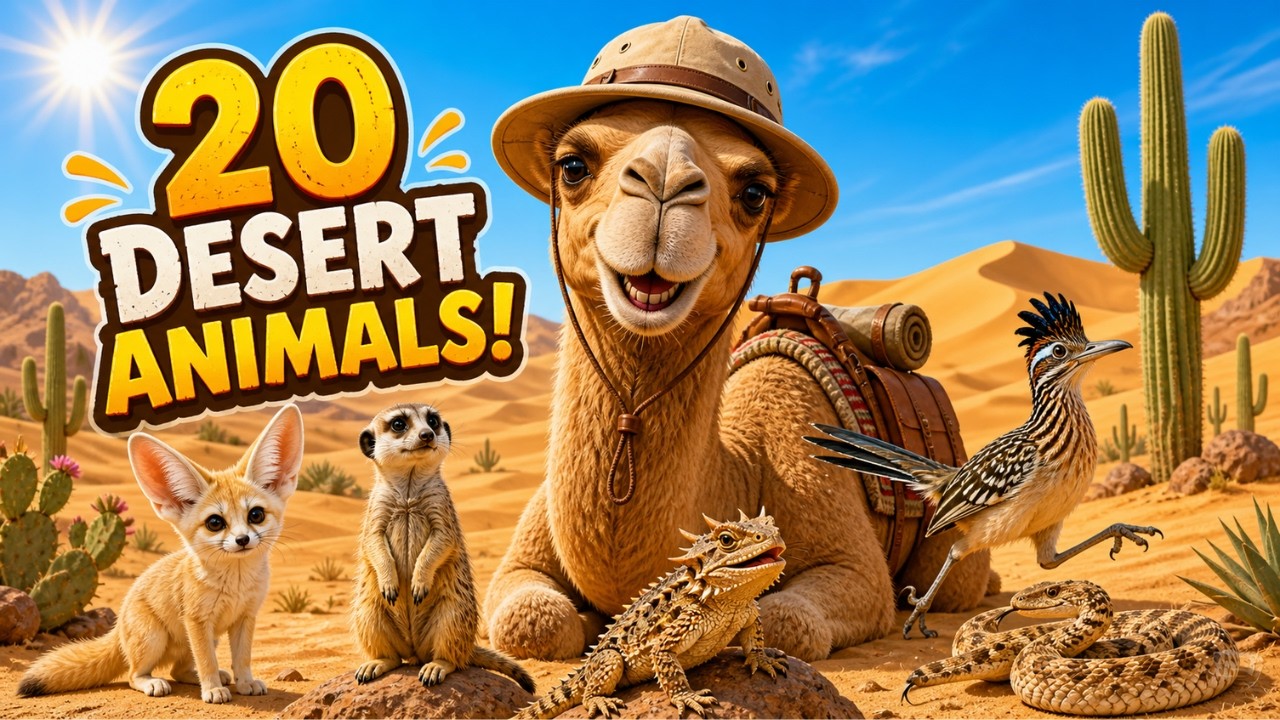 20 Amazing Desert Animals for Kids | Fun Learning Video for Children ...