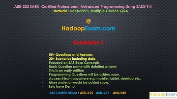 SAS A00-232 Certification Scenario-1 : Advanced Programming Questions & Answer for real exam