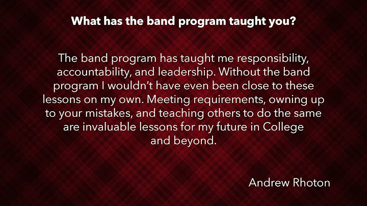 2021 OHHS Band Senior Reflections