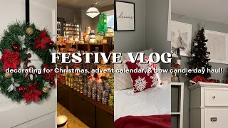 FESTIVE VLOG: decorating for Christmas, advent calendar, &amp; bbw candle haul! (Vlogmas Day 5)