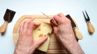 Cheese Board Review Set by StarBlue - with 4 Knives and Slide Out Drawer