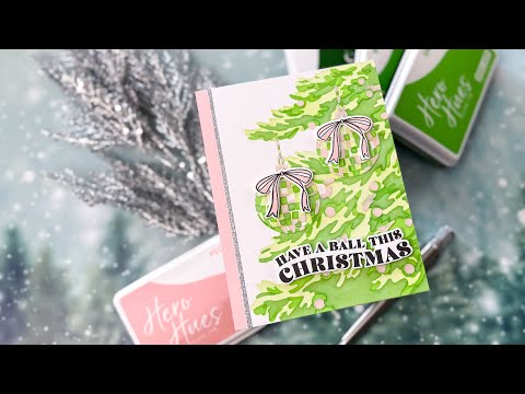 Ink Blending + Pearl Paste for a Shiny Holiday Tree
