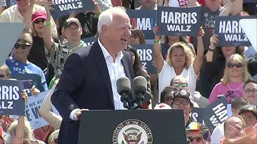 Live | Gov. Walz meets local labor leaders, travels to Wisconsin for campaign event