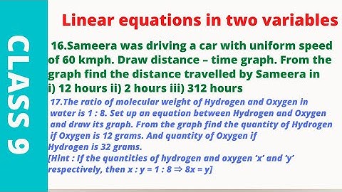 Linear Equations in two variables class 9 Exercise 6.3 16&17 problems/ Linear Equations graphs