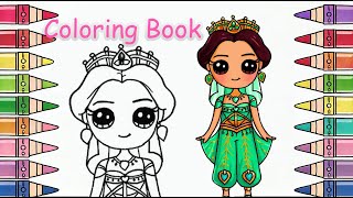 How to Color | Princess Jasmine | Coloring Pages | Disney Aladdin New