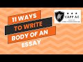 Mastering the Body of an Essay