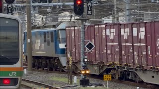 【4K高画質】JR貨物EF210形100番台162号機〔新〕（旧塗装）＋コキ23両が大宮駅6番線を通過するシーン（3096レ・新A111・コンテナ輸送）2026.4.9