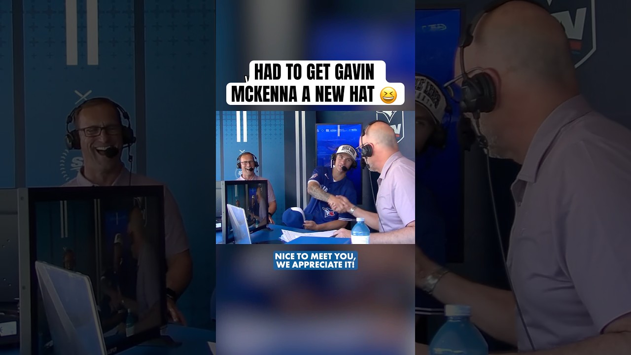We had to fix up Gavin McKenna’s wardrobe 😅🧢 #MLB #Toronto #BlueJays