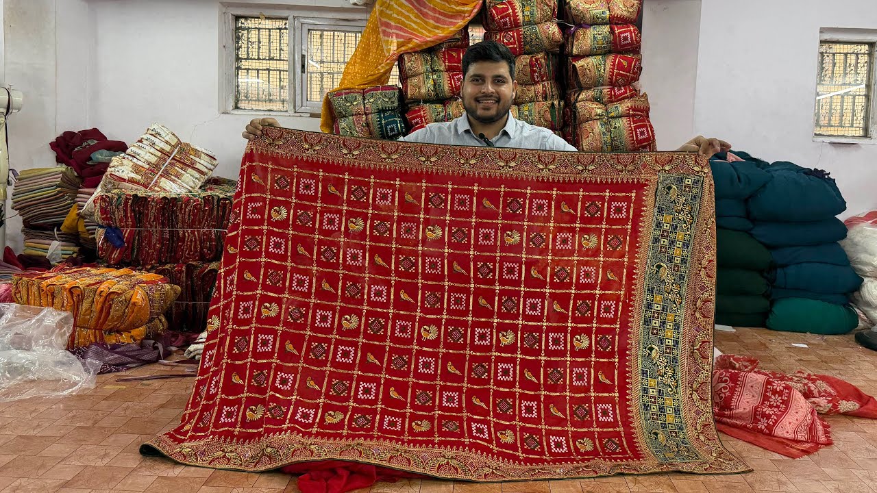 Gujarati Rajwadi Heavy Designer Work Saree | Royal Wedding Collection | Wholesale Surat