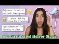 Reading Your "First Period" Horror Stories (uh oh..) | Just Sharon