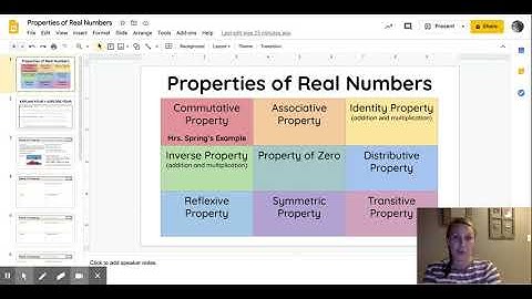 Properties of Real Numbers - Google Slides