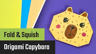 DIY Origami Capybara Paper Squishy 🧡 | Easy & Satisfying Paper Craft Toy screenshot 5