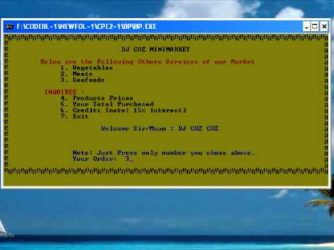 My Program Using Turbo Pascal By: DJ COZ