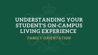 Understanding Your Student's On-Campus Living Experience