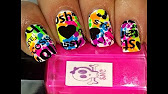 Easy Splattered Nails- Graffiti nail stamping - YouTube