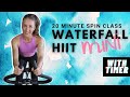 20 minute spin class waterfall hiit mini  indoor cycling workout with timer