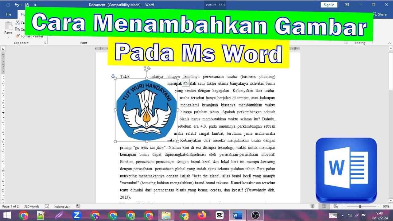 Cara Cepat Menambahkan Gambar Pada Microsoft Word - YouTube
