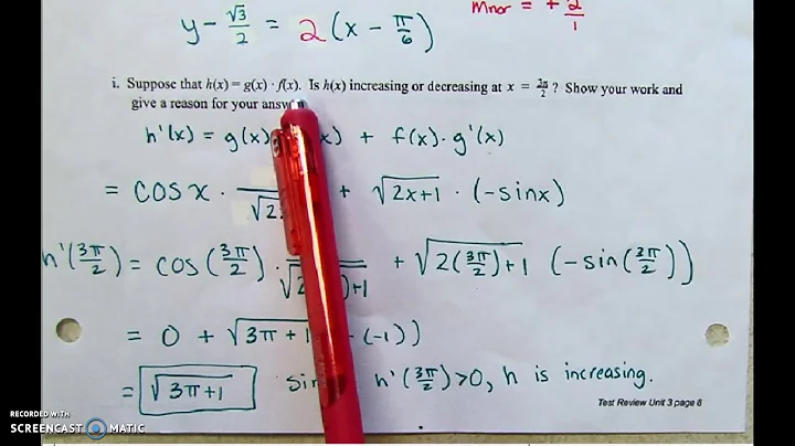 AP Calc Unit 3 Test Review FRQs