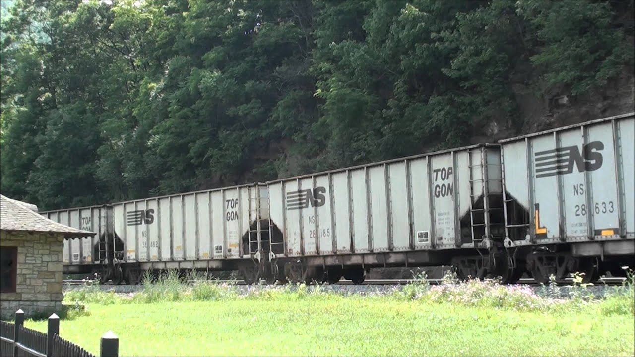 horseshoe bend Eastbound Norfolk Southern Coal Train at Horse Shoe Curve