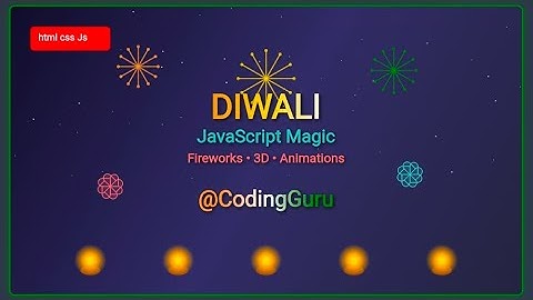 Diwali Celebration Animation in JavaScript | Fireworks, Diyas
