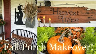 Fall & Halloween Porch Makeover~How to add primitive touches