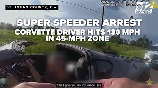 Corvette driver arrested after deputies say he hit 130 mph in 45-mph zone