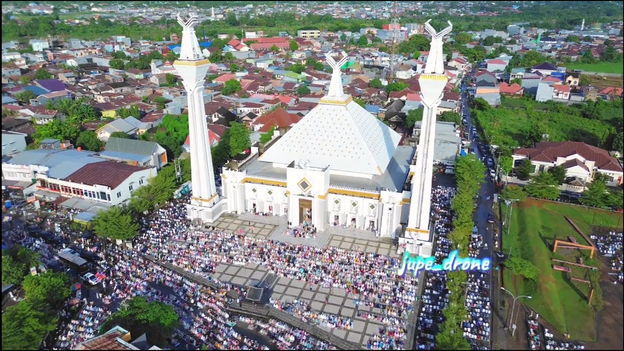 Sholat ied 1446H Masjid Agung Syekh Yusuf Gowa, jupe_drone