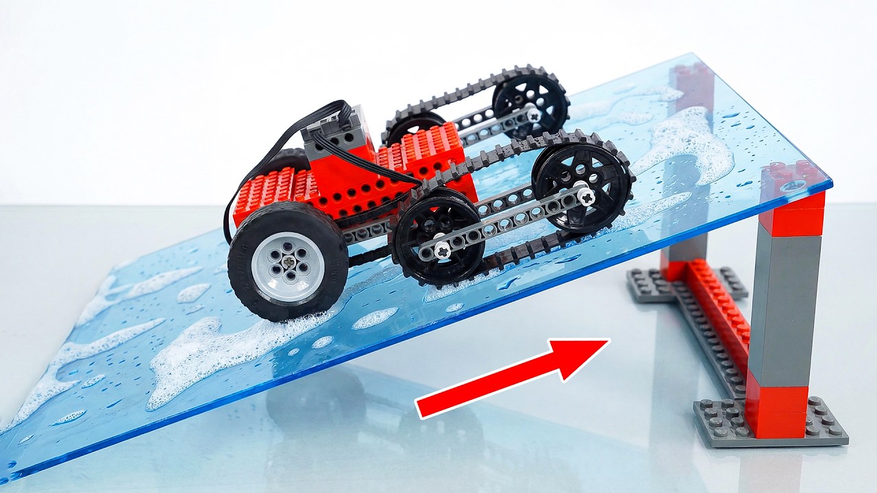 Driving LEGO Vehicles Up Stepper Glass Slope | Smart Lego