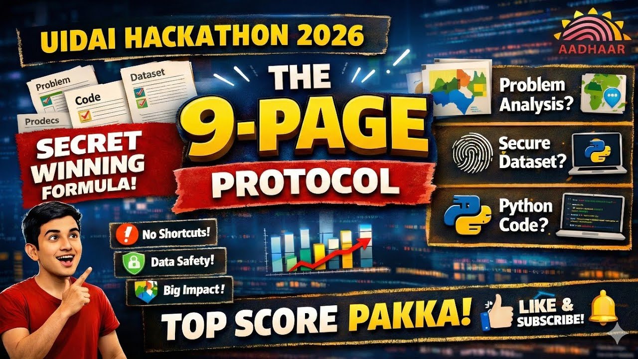The 9-Page Protocol That Wins Judges | Step-By-Step PDF Strategy | UIDAI Data Hackathon 2026