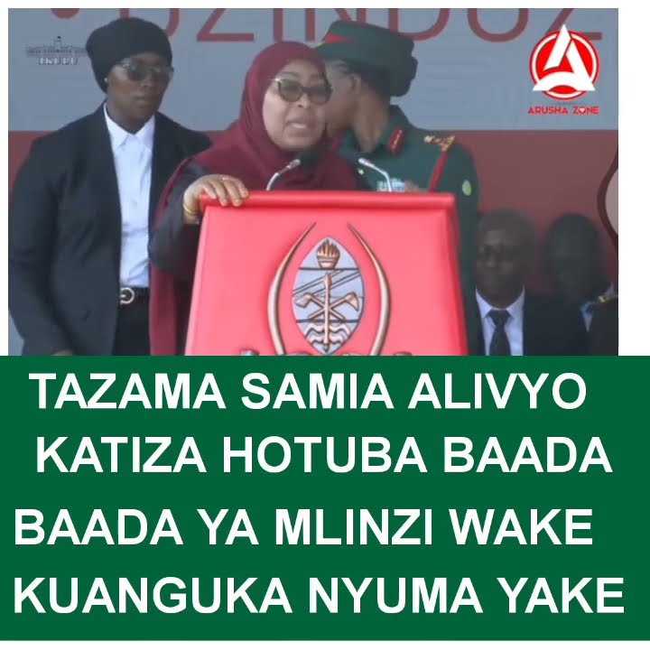 SAMIA AKATIZA HOTUBA BAADA YA MLINZI WAKE KUANGUKA KWA NYUMA YAKE.