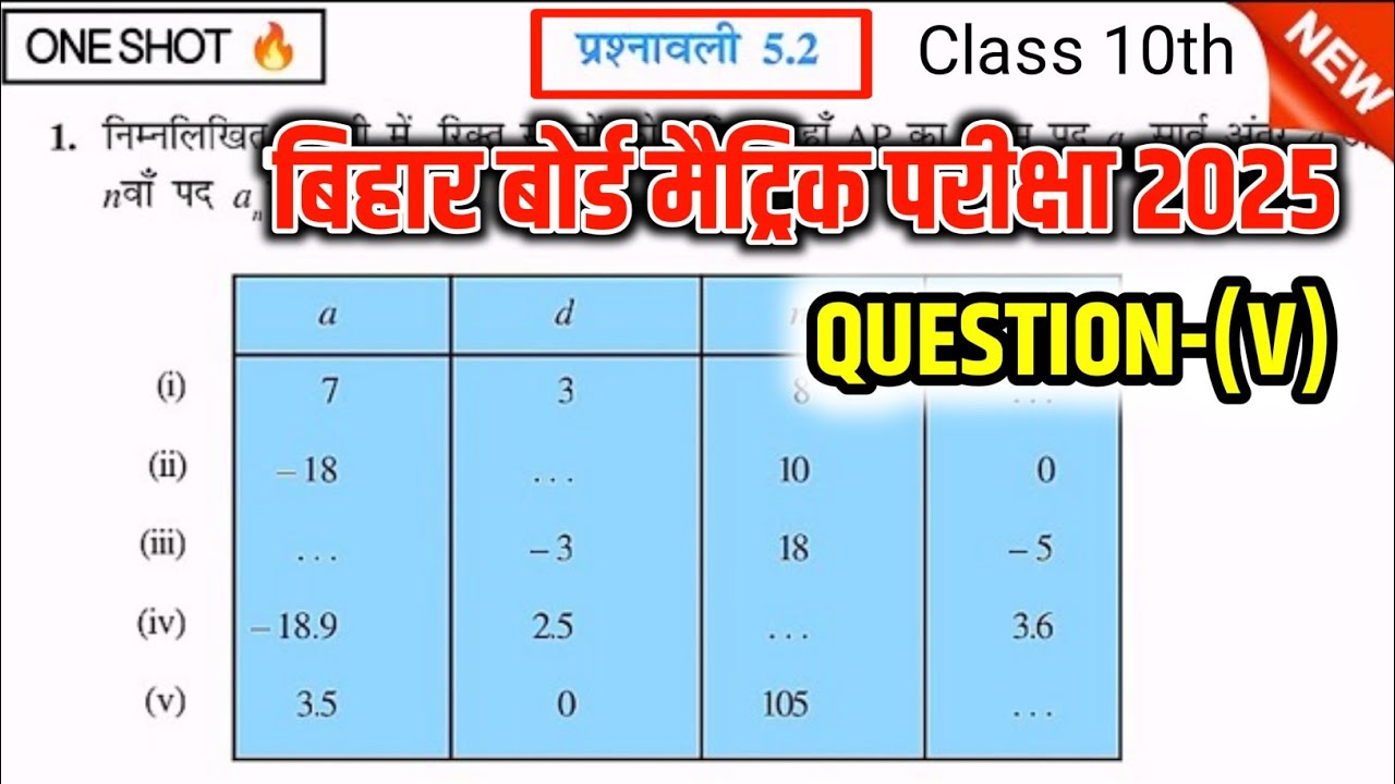 Class 10th NCERT Math Exercise 5.2 Question Number 5 | Class 10th ...