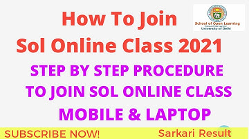 How To Join Sol Online Class For 1st Semester || Step By Step Procedure For Online Class Joining