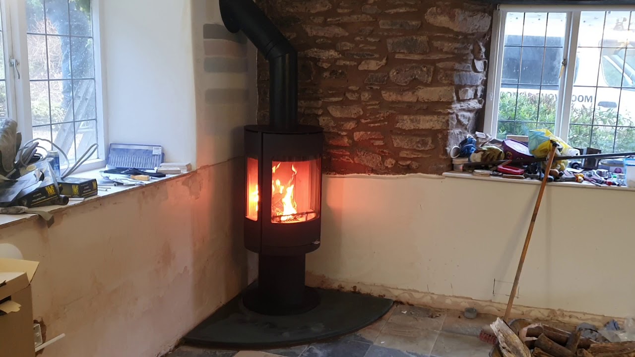 Installation of Westfire Uniq 37 Pedestal 1 SE Woodburner - YouTube