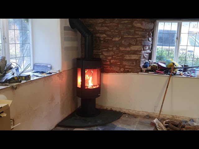Installation of Westfire Uniq 37 Pedestal 1 SE Woodburner - YouTube