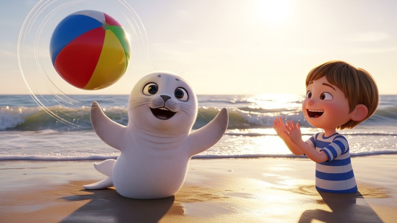 Um filhote de foca bateu palmas enquanto explorava 🐟👐 | Canção Infantil Divertida | Rimas