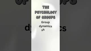 The Psychology of Groups #group