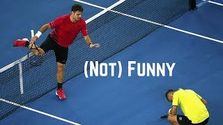 Tennis. Hitting The Opponent - (Not) Funny Moments