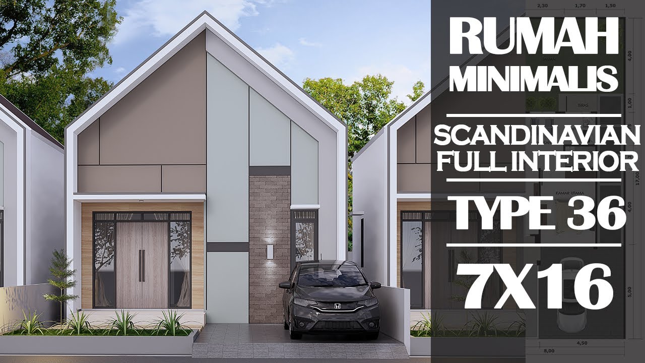Desain Rumah Type 36 Minimalis 1 Lantai | 7x16 Meter - YouTube Desain Rumah Type 36 Minimalis 1 Lantai | 7x16 Meter - YouTube